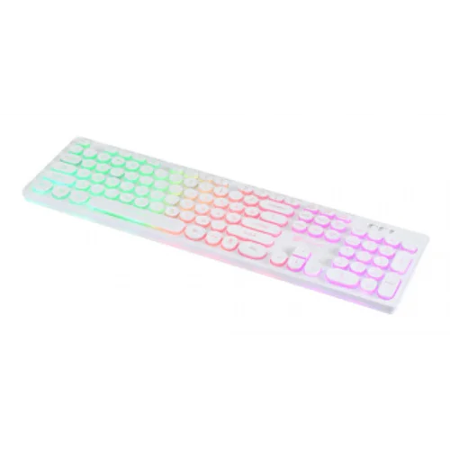 Клавиатура Оклик 420MRL белый USB slim Multimedia LED