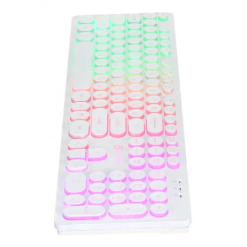 Клавиатура Оклик 420MRL белый USB slim Multimedia LED