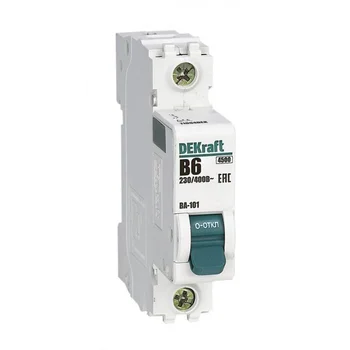Выключатель автоматический модульный 1п B 6А 4.5кА ВА-101 DEKraft 11004DEK