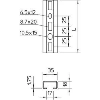 Рейка профильная 200х35х18 1268 SL 200 FS OBO 1104357