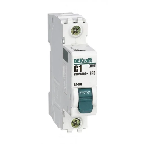 Выключатель автоматический модульный 1п C 1А 4.5кА ВА-101 DEKraft 11049DEK