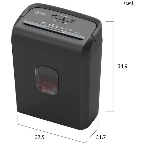 Шредер Cactus CS-SH-6-13-4X12 (секр.P-4) фрагменты 6лист. 13лтр. скрепки скобы пл.карты