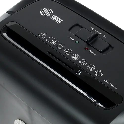 Шредер Cactus CS-SH-6-13-4X12 (секр.P-4) фрагменты 6лист. 13лтр. скрепки скобы пл.карты