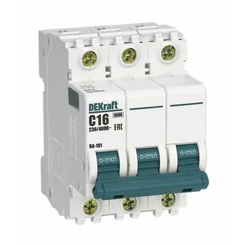 Выключатель автоматический модульный 3п C 16А 4.5кА ВА-101 DEKraft 11078DEK