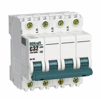 Выключатель автоматический модульный 4п C 32А 4.5кА ВА-101 DEKraft 11093DEK