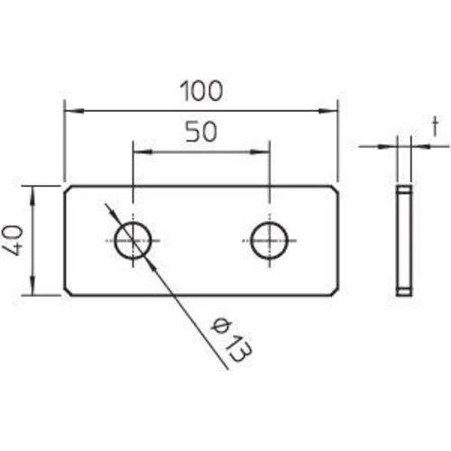 Пластина соединительная 100х40х5 GMS 2 VP FT OBO 1124645