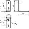 Пластина соединительная 90град. 104х104х40х5 GMS 4 VW 90 FT 4 отверстия OBO 1124663