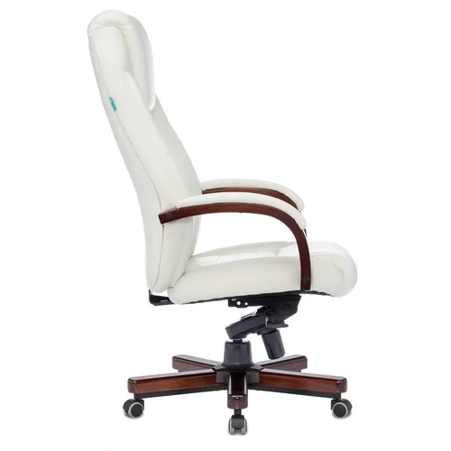 Кресло руководителя Бюрократ T-9923WALNUT слоновая кость кожа крестовина металл/дерево