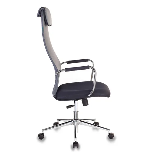 Кресло руководителя Бюрократ KB-9N темно-серый TW-04 TW-12 сетка/ткань с подголов. крестовина металл хром