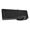 Клавиатура + мышь A4Tech Fstyler F1010 клав:черный/серый мышь:черный/серый USB Multimedia