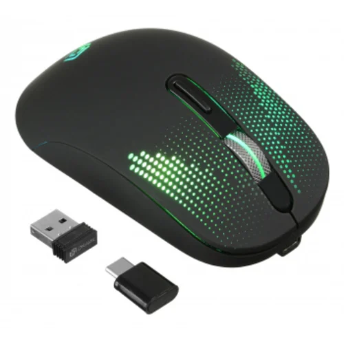 Мышь Оклик 636LWC черный оптическая (1600dpi) беспроводная USB/USB-C для ноутбука (6but)
