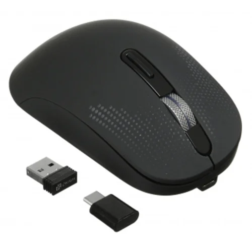 Мышь Оклик 636LWC черный оптическая (1600dpi) беспроводная USB/USB-C для ноутбука (6but)