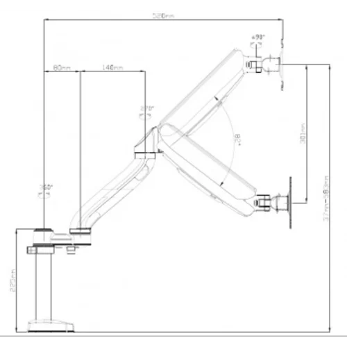 Кронштейн для мониторов ЖК Buro M10 черный 17"-27" макс.9кг крепление к столешнице поворот и наклон
