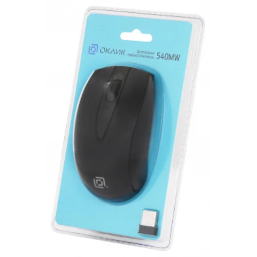 Мышь Оклик 540MW черный оптическая (1200dpi) беспроводная USB для ноутбука (3but)