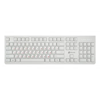 Клавиатура Оклик 505M белый USB slim