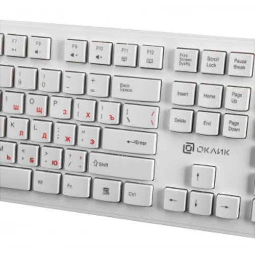Клавиатура Оклик 505M белый USB slim