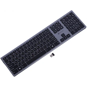 Клавиатура Оклик 890S серый USB беспроводная slim
