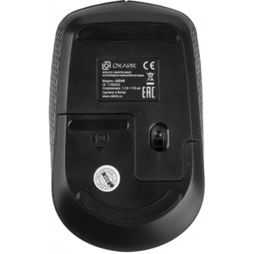 Мышь Оклик 486MW черный/серый оптическая (1600dpi) беспроводная USB для ноутбука (3but)