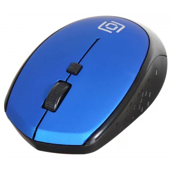 Мышь Оклик 488MW черный/синий оптическая (1600dpi) беспроводная USB для ноутбука (4but)