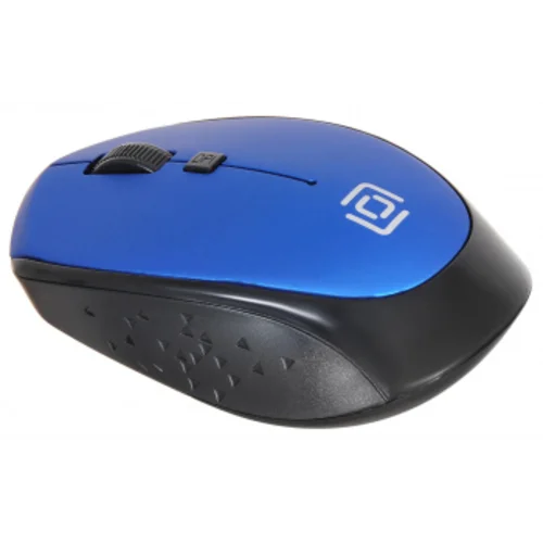 Мышь Оклик 488MW черный/синий оптическая (1600dpi) беспроводная USB для ноутбука (4but)