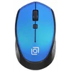 Мышь Оклик 488MW черный/синий оптическая (1600dpi) беспроводная USB для ноутбука (4but)