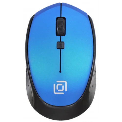 Мышь Оклик 488MW черный/синий оптическая (1600dpi) беспроводная USB для ноутбука (4but)