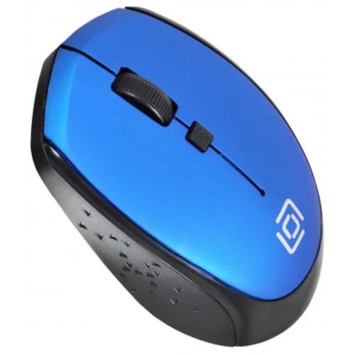 Мышь Оклик 488MW черный/синий оптическая (1600dpi) беспроводная USB для ноутбука (4but)