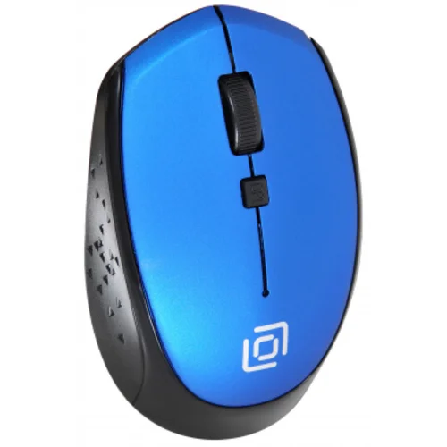 Мышь Оклик 488MW черный/синий оптическая (1600dpi) беспроводная USB для ноутбука (4but)