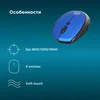 Мышь Оклик 488MW черный/синий оптическая (1600dpi) беспроводная USB для ноутбука (4but)
