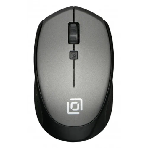 Мышь Оклик 488MW черный/серый оптическая (1600dpi) беспроводная USB для ноутбука (4but)