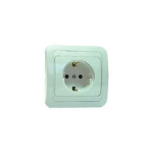 Розетка 1-м СП Mimoza 16А IP20 с заземл. керамика бел./бел. Makel 12008