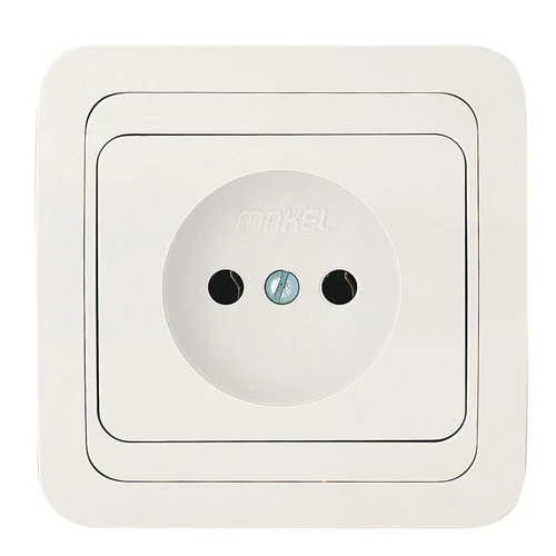 Розетка 1-м СП Mimoza 16А IP20 без заземл. бел./бел. Makel 12022
