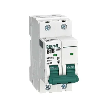 Выключатель автоматический модульный 2п B 16А 6кА ВА-103 DEKraft 12225DEK