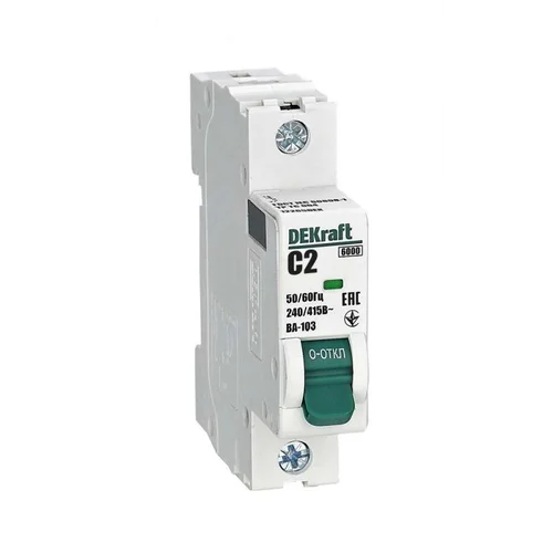 Выключатель автоматический модульный 1п C 2А ВА-103 DEKraft 12265DEK