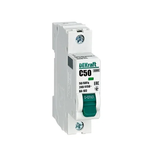 Выключатель автоматический модульный 1п C 50А 6кА ВА-103 DEKraft 12278DEK