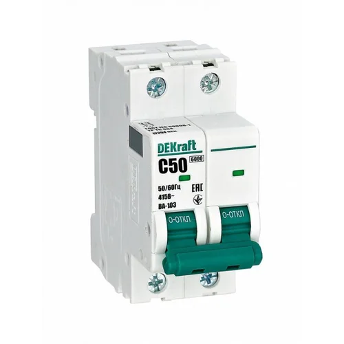 Выключатель автоматический модульный 2п C 50А 6кА ВА-103 DEKraft 12294DEK