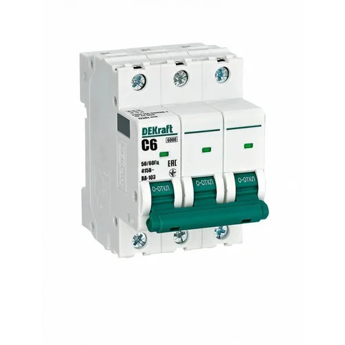 Выключатель автоматический модульный 3п C 6А 6кА ВА-103 DEKraft 12301DEK