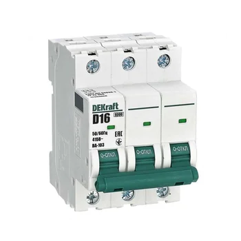 Выключатель автоматический модульный 3п D 16А 6кА ВА-103 DEKraft 12369DEK