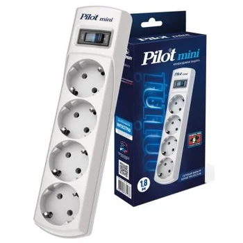 Сетевой фильтр Pilot mini 1.8м (4 розетки) белый (коробка)