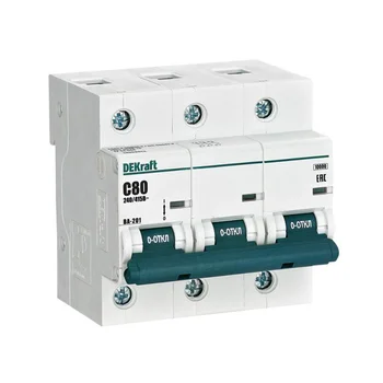 Выключатель автоматический модульный 3п C 80А 10кА ВА-201 DEKraft 13008DEK