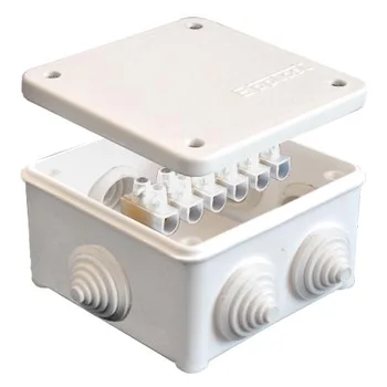 Коробка распределительная ОП 85х85х45мм IP54 с клемм. 7 выходов 3 гермоввода 10А 6 контактов крышка