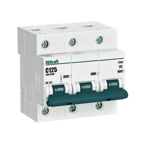 Выключатель автоматический модульный 3п C 125А 10кА ВА-201 DEKraft 13027DEK