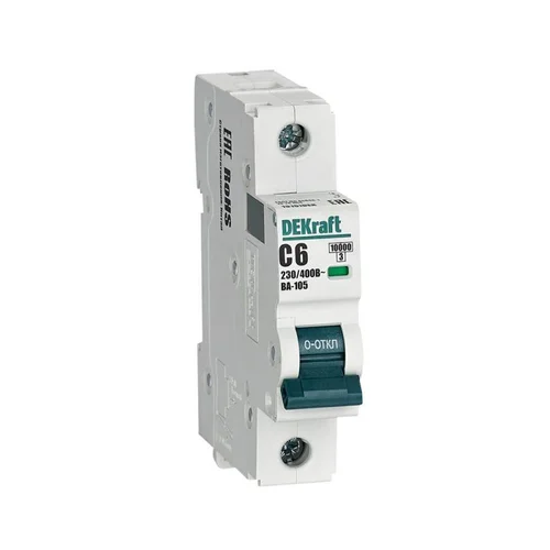 Выключатель автоматический модульный 1п C 6А 10кА ВА-105 DEKraft 13151DEK
