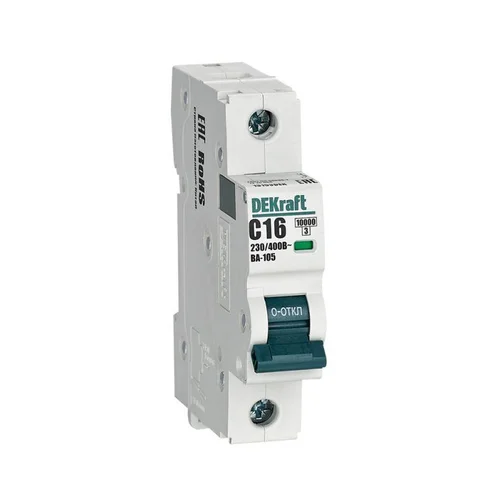 Выключатель автоматический модульный 1п C 16А 10кА ВА-105 DEKraft 13153DEK