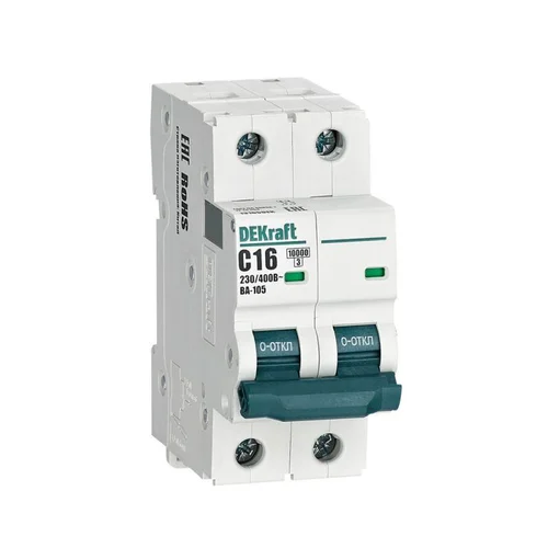 Выключатель автоматический модульный 2п C 16А 10кА ВА-105 DEKraft 13165DEK