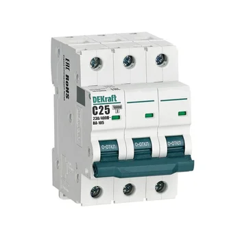 Выключатель автоматический модульный 3п C 25А 10кА ВА-105 DEKraft 13179DEK