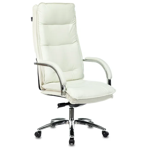 Кресло руководителя Бюрократ T-9927SL слоновая кость кожа крестовина металл хром
