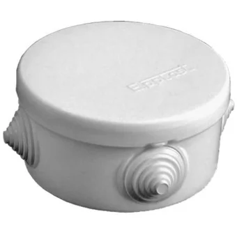 Коробка распределительная ОП d90х45мм IP54 4 выхода 4 гермоввода крышка защелкивающаяся сер. Epplast