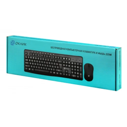 Клавиатура + мышь Оклик 225M клав:черный мышь:черный USB беспроводная Multimedia (1454537)