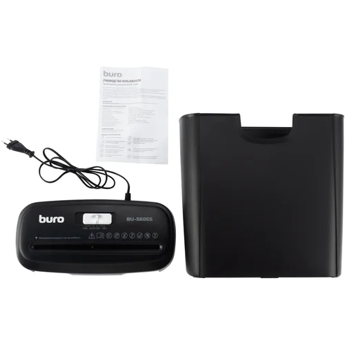 Шредер Buro Home BU-S606S черный (секр.Р-2) ленты 6лист. 11лтр. пл.карты